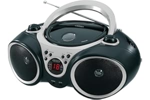Jensen CD-490 Portable Sport Stereo CD Player with AM/FM Radio and Aux Line-in & Headphone Jack (Silver)