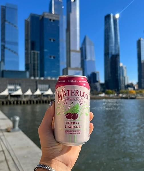WATERLOO SPARKLING WATER, CHERRY LIMEADE NATURALLY FLAVORED, 12 FL OZ CANS, PACK OF 12 | ZERO CALORIES | ZERO SUGAR OR ARTIFICIAL SWEETENERS | ZERO SODIUM