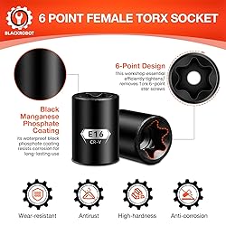 BLACKROBOT E Torx & Star Socket Set With