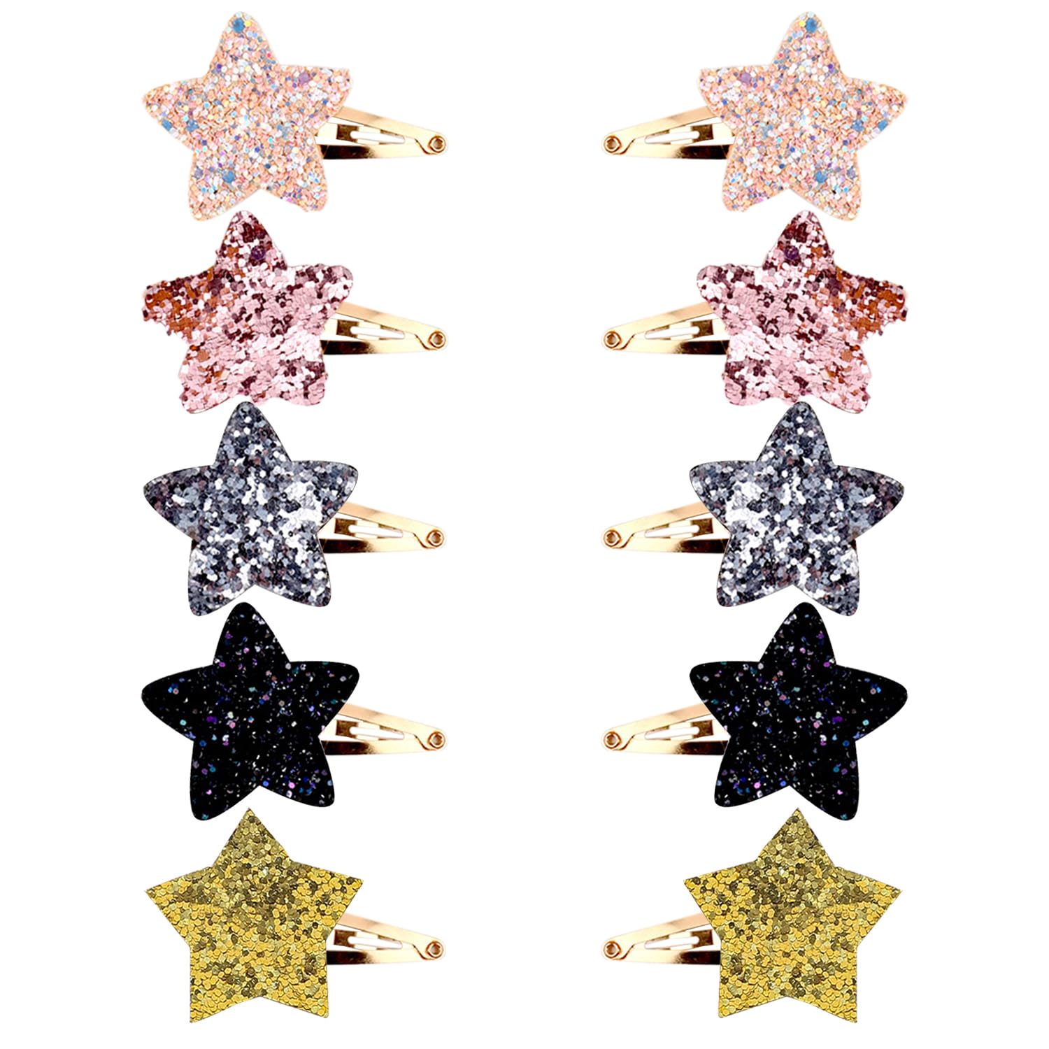 10 Pieces Star Hair Clips, Sparkling Hair Clips, Children'S Hair Clips, Simple Fashion Hair Accessories, Hair Star Decoration Clips