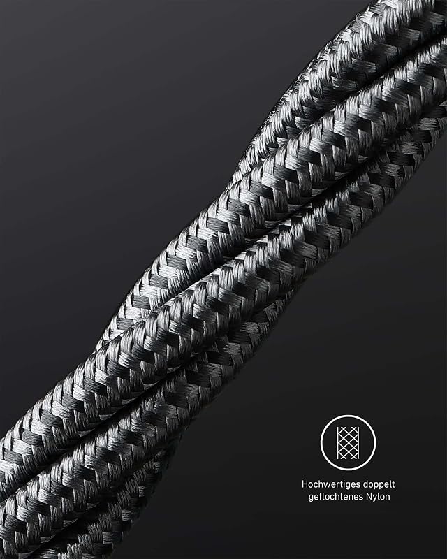 100W USB C Kabel PD 3.0 Schnellladen [1,8m], Schwarz