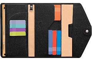 ZOPPEN Mulit-purpose Rfid Blocking Passport Holder Travel Wallet (Ver.4) Passport and Vaccine Card Holder ComboTri-fold Document Organizer Travel Essentials