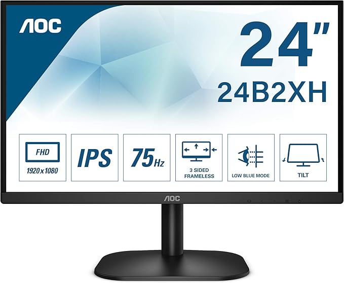 AOC 24B2XH Monitor para PC de 24 pulgadas Full HD 75Hz 1920x1080, IPS