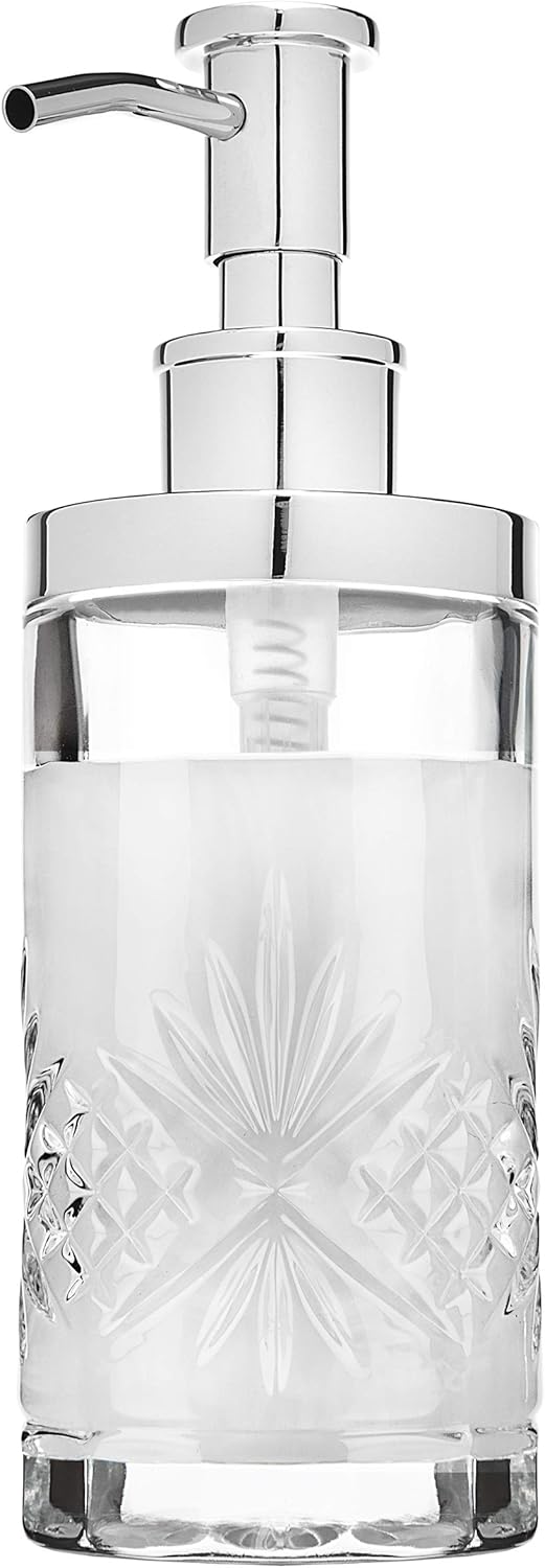 Godinger Lotion and Soap Dispenser Pump Bathroom Vanity - Dublin Crystal Collection: Home & Kitchen
