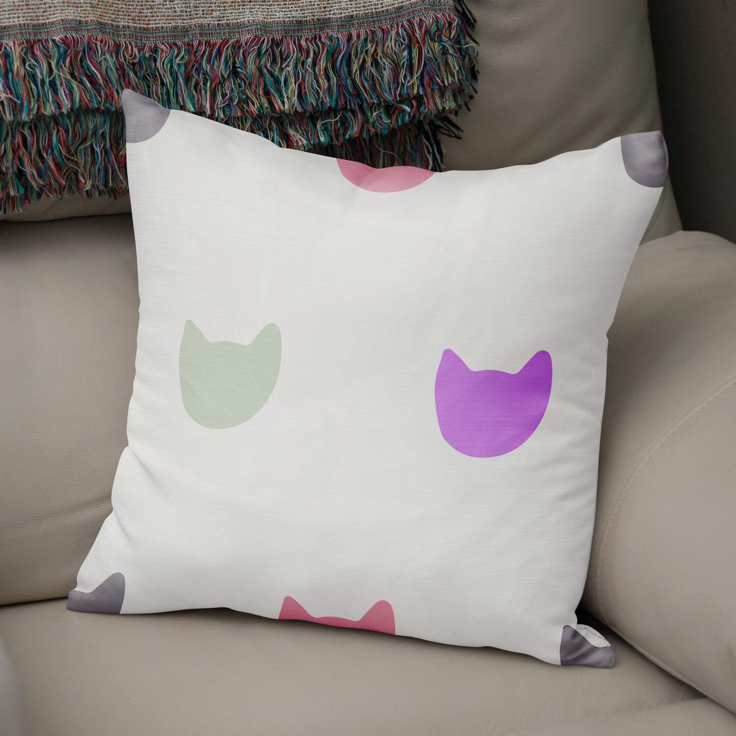 Bonamaison Decorative Cushion Cover Random Pattern, Throw Pillow Covers, Home Decorative Pillowcases for Livingroom, Sofa, Bedroom, Size:50x50 Cm - Designed and Manufactured in Turkey