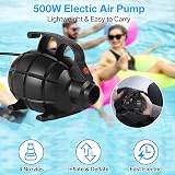 PPXIA Electric Air Pump 4 Nozzles 500W Fast Inflate Deflate view 6