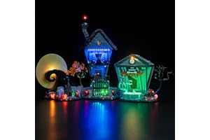 LocoLee Light Compatible with Lego Tim Burton's The Nightmare Before Christmas 21351, Lighting Set Accessories Compatible with Lego Halloween 21351, No Models Only Light (Standard Version)