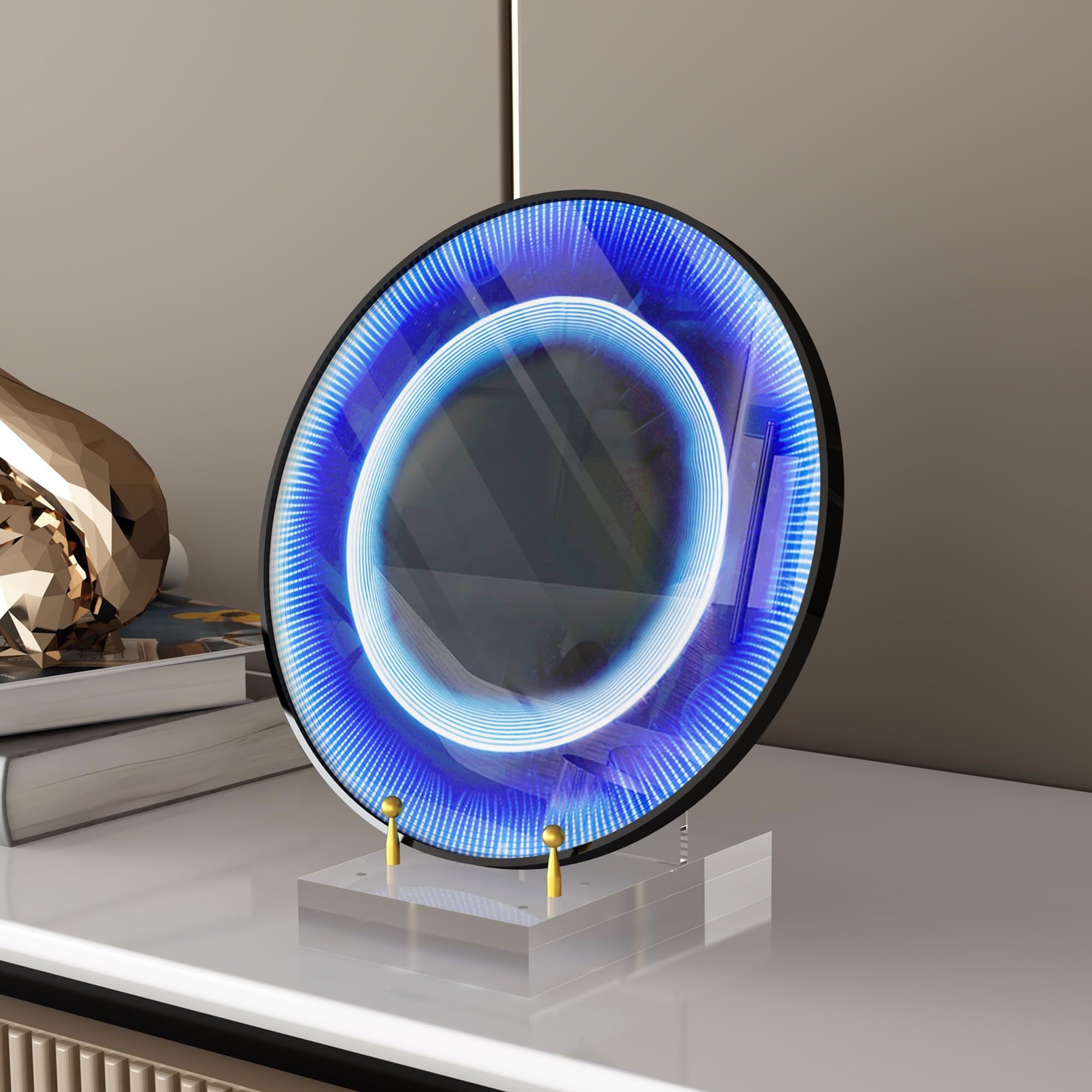 UoYeet Acrylic Easel Display Stand with Adjustable Gold-Toned Hardware for Pictures, Crystal Clear Acrylic Stand with Floating Appearance for Cookbook, Invitation and Plates