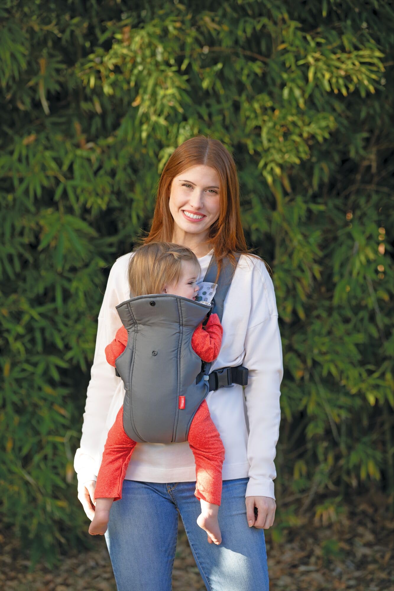 Nuby Classic Baby Carrier: Newborn to Toddler |Face-in and Face-Out Carrier | Grey | Lightweight & Comfortable |Removeable Baby Drool Bib | 8-35 lb. (3.6-14 kg)