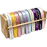 HGREAA Ribbon Organizer Craft Ribbon Storage Rack Spool Holder Dispenser | Ribbon Holder for DIY Craft Room Organization, Sewing Rooms, Gift Wrapping Stations, Small Craft Shops and Boutiques