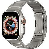 HeiKe Titanium Band for Apple Watch Ultra 3/2/1 Band 49mm 46mm 45mm 44mm 42mm 41mm 40mm 38mm for Men Women,Adjustable Metal Strap for iWatch SE Series 11 10 9 8 7 6 5 4 3 2 1 with Folding Clasp