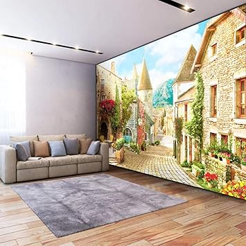 Wanghan 3d Wallpaper Mural Modern Luxury Abstract Vintage Graffiti Kitchen Bedroom Living Room Tv Background Wall Decoration Street Landscape Building 350cmx245cm Amazon Com