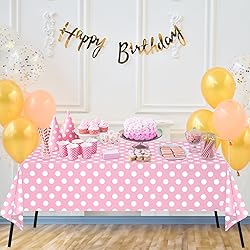 WNINK 6 Pack Light Pink and White Polka Dot