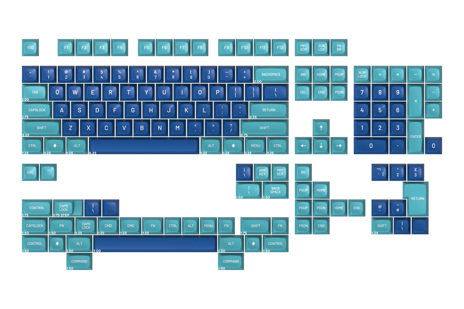 DROP MT3 Dasher Keycap Set, ABS Hi-Profile Keycaps, Doubleshot Legends, MX Style Covers Fullsize, Tenkeyless, Winkeyless, 60%, 65%, and 75% Keyboards (Base Kit)