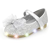 Nova Utopia Light Up Toddler Little Girls Dress Ballet Mary Jane Bow Flat Shoes