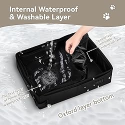 PETSFIT Portable Cat Litter Box - Removable 2-Layer