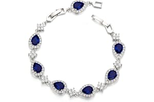 EVER FAITH Wedding Bridal Bracelets for Brides Bridesmaids, Gorgeous Cubic Zirconia Classic Teardrop Tennis Braceletss for Women Jewelry