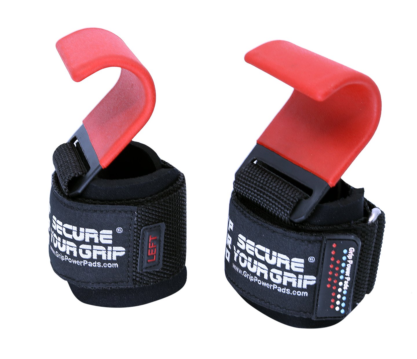 Heavy Duty PRO Metal Lifting Steel Hooks Best Power Weightlifting Set of 2 Premium Thick Padded