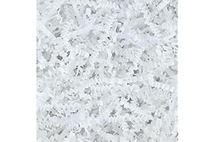 Raissily 1.5LB/700g Crinkle Cut Paper Shred Filler, Packing Grass Cushion Paper for Christmas Wedding Birthday Anniversary Valentine's Day Confetti Box Filling Wrapping Gift Decoration (White)