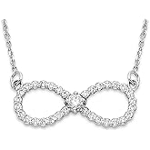 Takar Infinity Pendant Necklace Gold Plated Eternity Jewelry for Women Made in USA