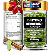 HealMeal Dihydroberberine Supplement - Dehydro Berberine Organic - Super Berberine Supplement with Ceylon Cinnamon & R Alpha Lipoic Acid & Apigenin - Hydroberberine 120 caps (1 Pack)