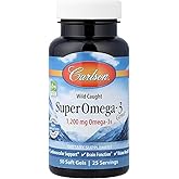 Carlson - Super Omega-3 Gems, 1200 mg Omega-3s, Wild Caught, Sustainably Sourced, 50 soft gels