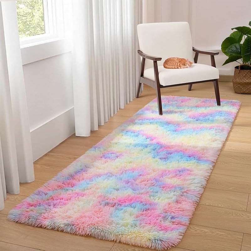 Aspire Homeware Rainbow Rugs 80x300cm Non Slip Thick Pile