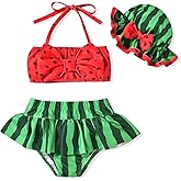 Aalizzwell Baby Girl 2-Piece Bikini Swimsuit with Hat
