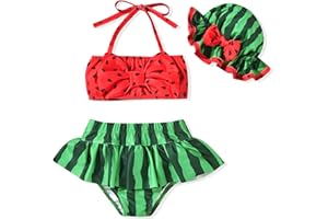 Aalizzwell Baby Girl 2-Piece Bikini Swimsuit with Hat