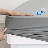 Twin Mattress Protector Waterproof, Twin Size Mattress Pad Cover for Kids Bed,Soft & Breathable Single Fitted Sheet for Bed with Deep Pocket and Elastic Rubber Band Up to 14 Inches, Gray