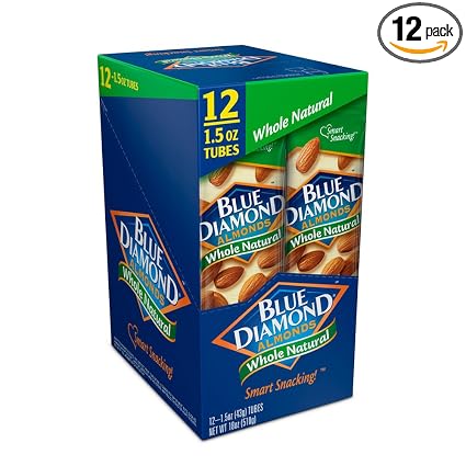 Tj8 Blue Diamond Almonds Whole Natural Smart Snacking - 12Pack Of 1.5 Oz (644220047997)