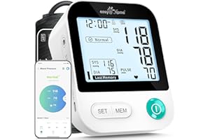 Blood Pressure Monitor for Home Use: Easy@Home Bluetooth BP Machine with Free MyHeartPal App, Smart Blood Pressure Machine fo