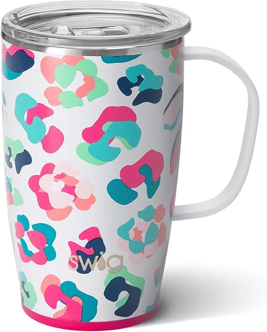 Swig Life 18oz Travel Mug with Handle and Lid, Stainless Steel