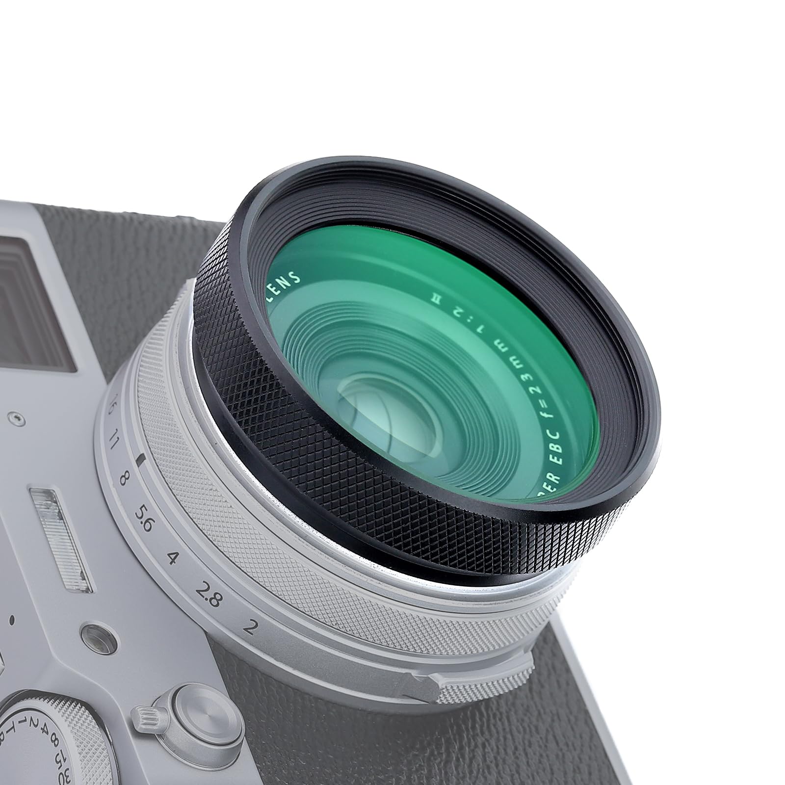 Haoge LUV-X54B Metal Lens Hood Shade with MC UV Protection Multicoated Ultraviolet Lens Filter for Fujifilm X100VI Fuji X100V Camera Black