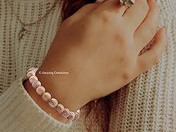 Peach Moonstone Bracelet for Women Men's Gifts
