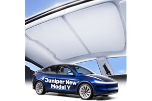 Zanch 2025 Tesla New Model Y Juniper Accessories Sunshade Roof [Ice-Crystal Cooling Coatings, Heat Insulation] No Sag No Gaps Glass Roof Sun Shade for Model Y Juniper Accessories 2025-2026, Grey