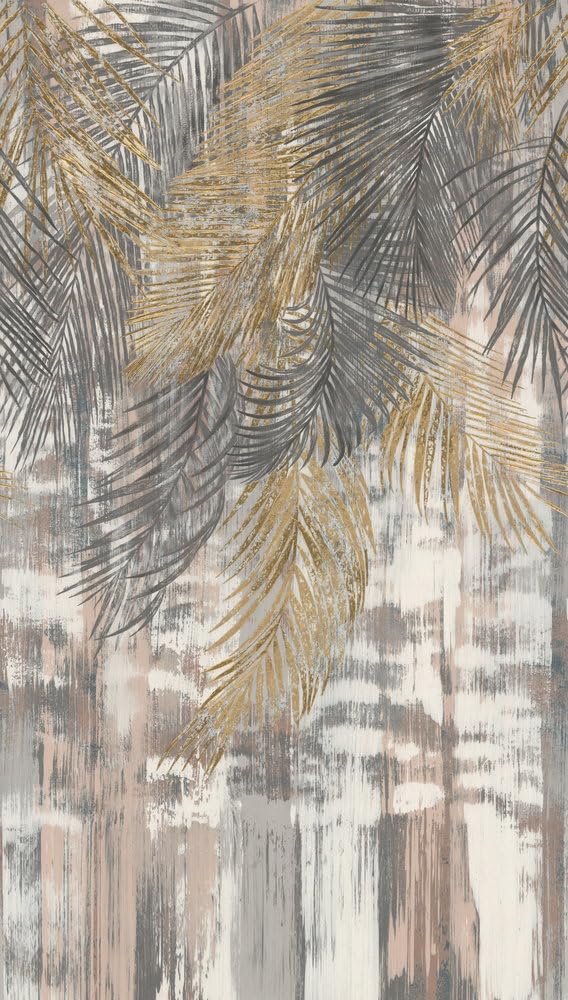 A.S. Création Non-Woven Wallpaper - Palm Leaves Wallpaper in Gold, Beige and White - Wall Wallpaper for Various Rooms - XXL Wall Picture 2.80 m x 1.59 m
