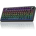 AULA F75 Pro Wireless Mechanical Keyboard with Knob,75% Hot Swappable Custom Gaming Keyboards,RGB Backlit,Pre-lubed Switches,Side Printed PBT Keycaps Creamy Sounding Computer Keyboard, Line Black