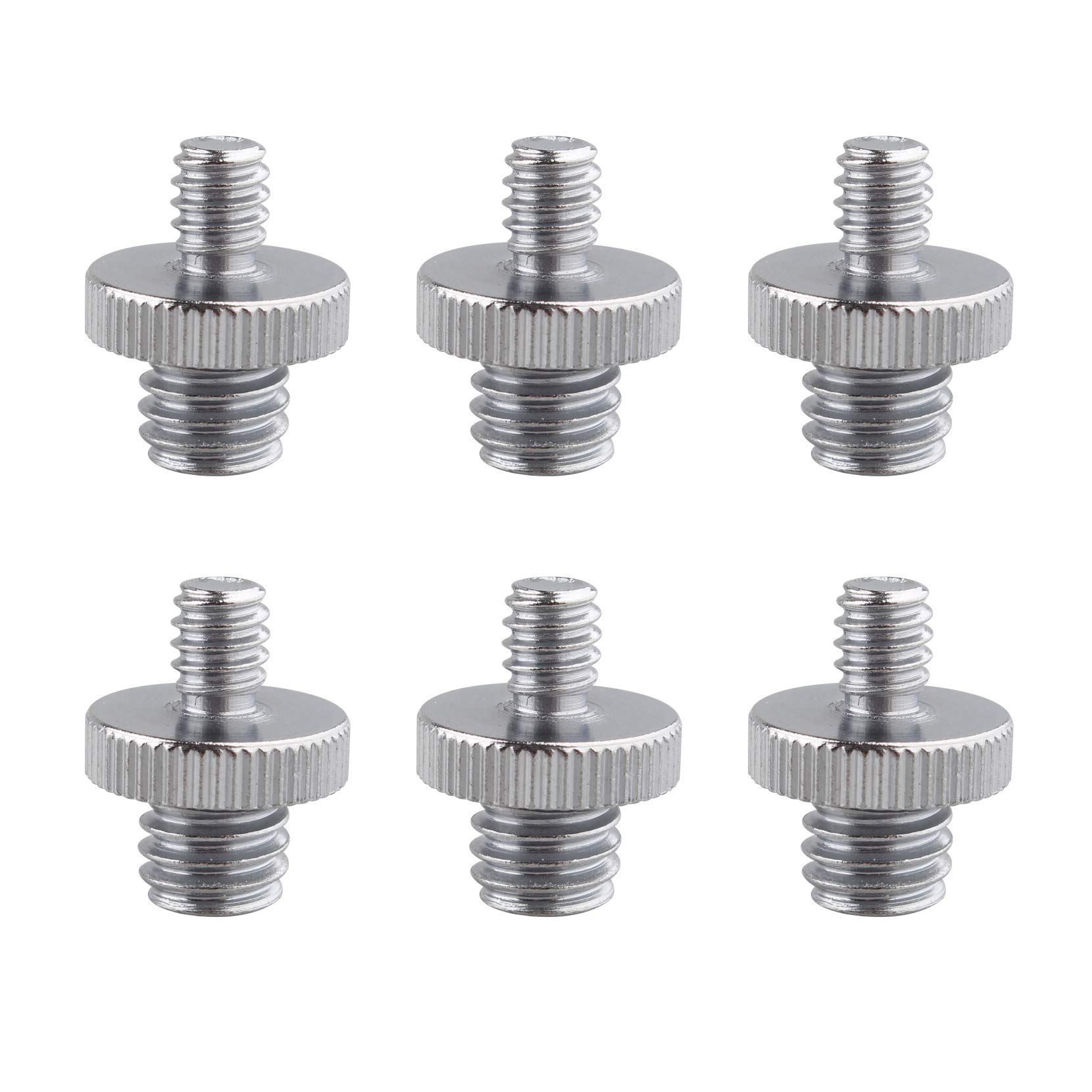 Jopto 6Pcs 1/4 inch Male to 3/8 inch Male Metal Threaded Screw Adapter Tripod Screw Converter for Camera, Tripod, Monopod, Shoulder Rig, Light Stand, Camera Cage