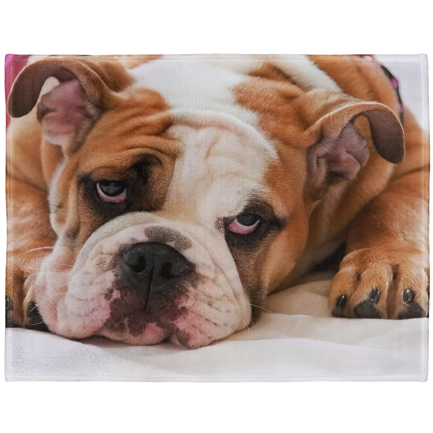 YISUMEI - Soft Fleece Blanket - English Bulldog, 125 x 150 cm Throw Suitable for Sofa or Bed