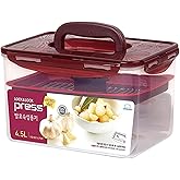 LockandLock Press Plate Leakproof Airtight Pickle Kimchi Container 4.5L / 152oz BPA Free One Handle Clear Body Maintain Fresher Taste
