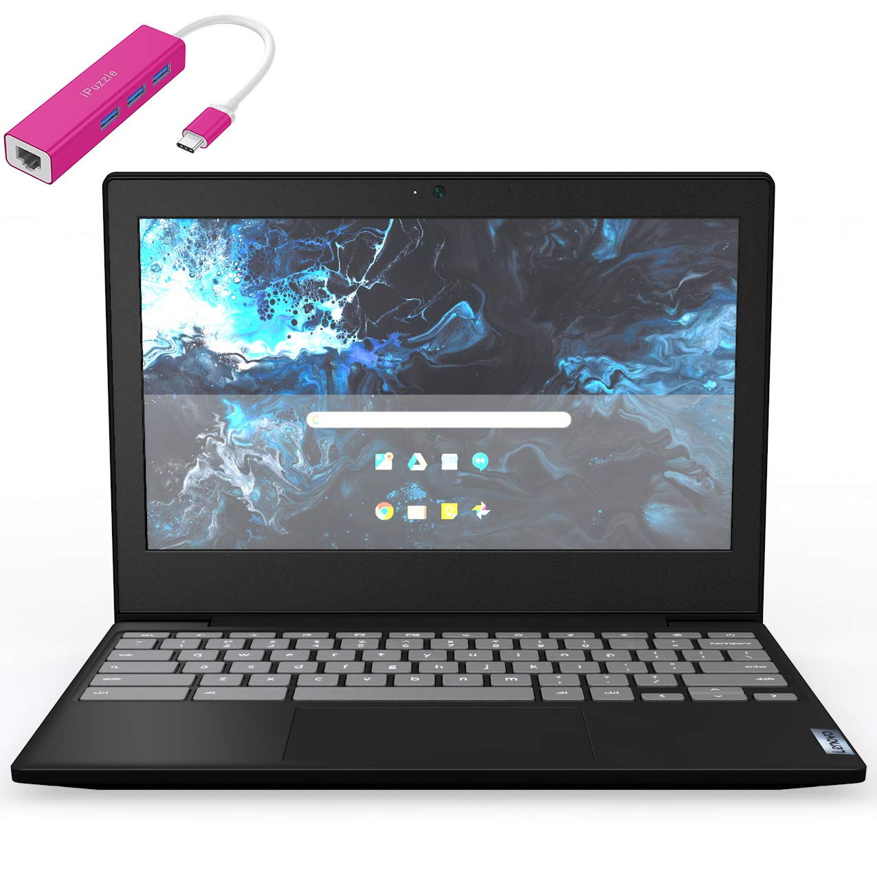 Lenovo IdeaPad 3 Chromebook 11.6" Laptop Computer, Intel Celeron N4020 up to 2.8GHz, 4GB DDR4 RAM, 32GB eMMC, AC WiFi, Bluetooth 4.2, Webcam, Remote Work, Chrome OS, iPuzzle Type-C HUB + 32GB SD Card