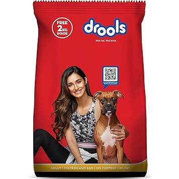 Drools Chicken and Egg Adult Dog Food, 20 kg (+2 kg Free Inside)
