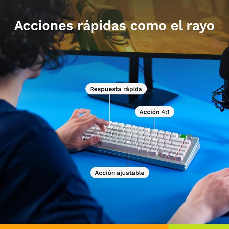 GMMK 3 Pro HE 75% Barebones ANSI Modular Keyboard Case (Prata)