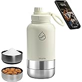 DASAN Water Bottle With Magsafe Compatible - Stainless Steel Insulated Bottle With Phone Holder, Snack Compartment & Pill Storage - Magnetic Tripod Water Bottle - Ideal for Gym, Office & Travel. 32 oz