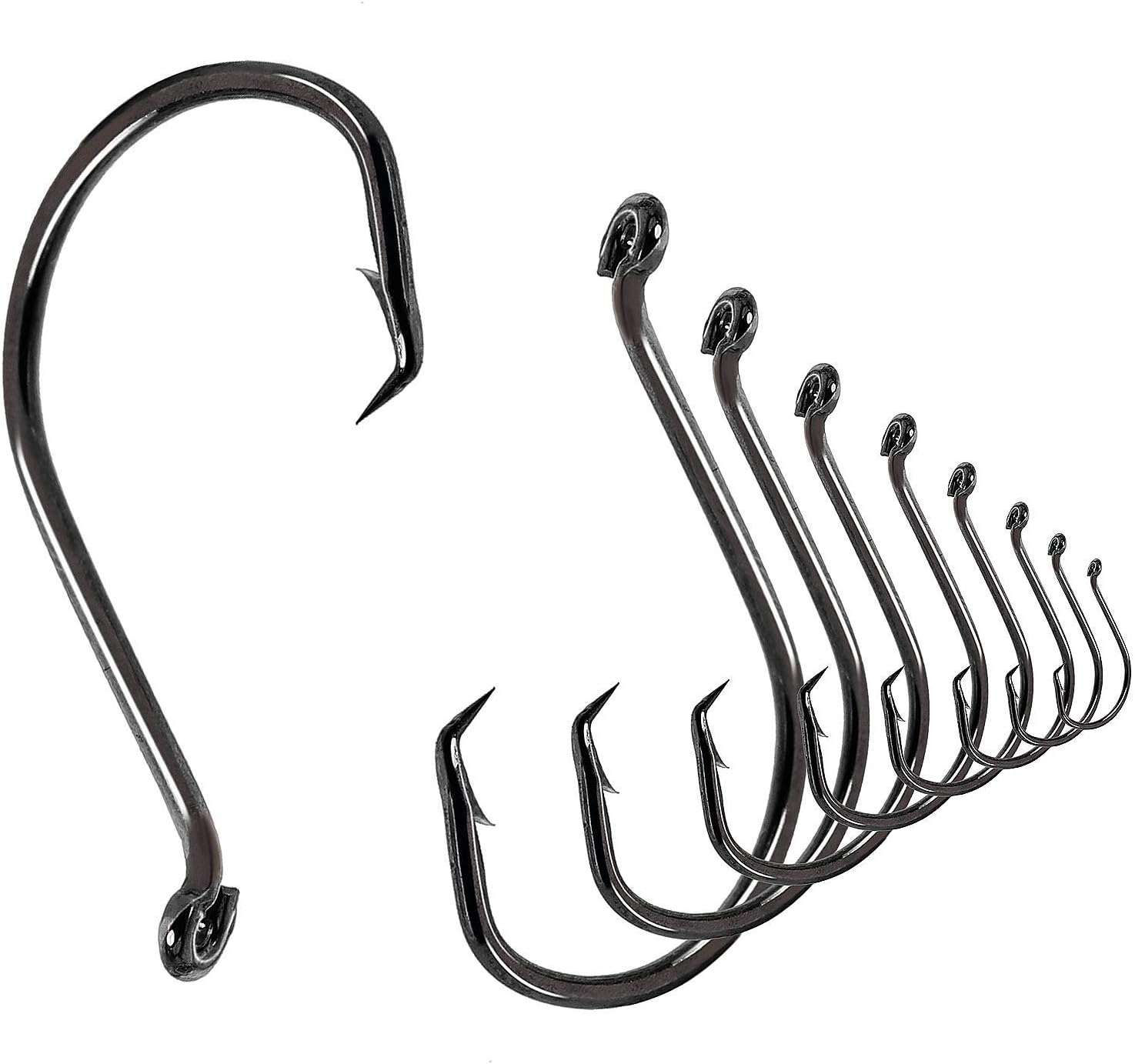 Octopus Circle Hooks Offset Point 100PCS High Carbon Steel Fishing Hooks for Walleye Catfish Bass Fishing : Sports & Outdoors