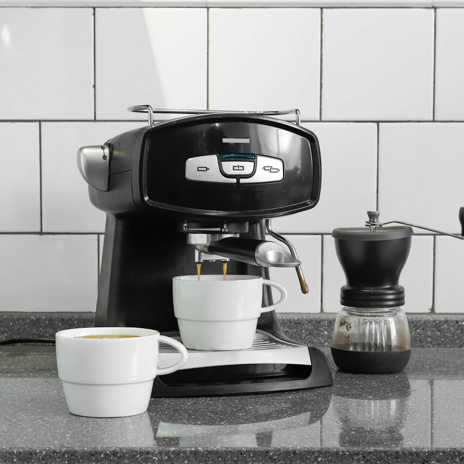 Set 4 Tazze Impilabili 24 Cl In Ceramica Bianco Con Supporto In Metallo Bianco - Foto 2