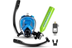 GOYOJO 0.5L Mini Scuba Tank, Portable Divng Lung Tank Emergency Air Supply for Snorkeling, Diving & Shallow-Water Activities, 5-8 Mins Breathing Underwater