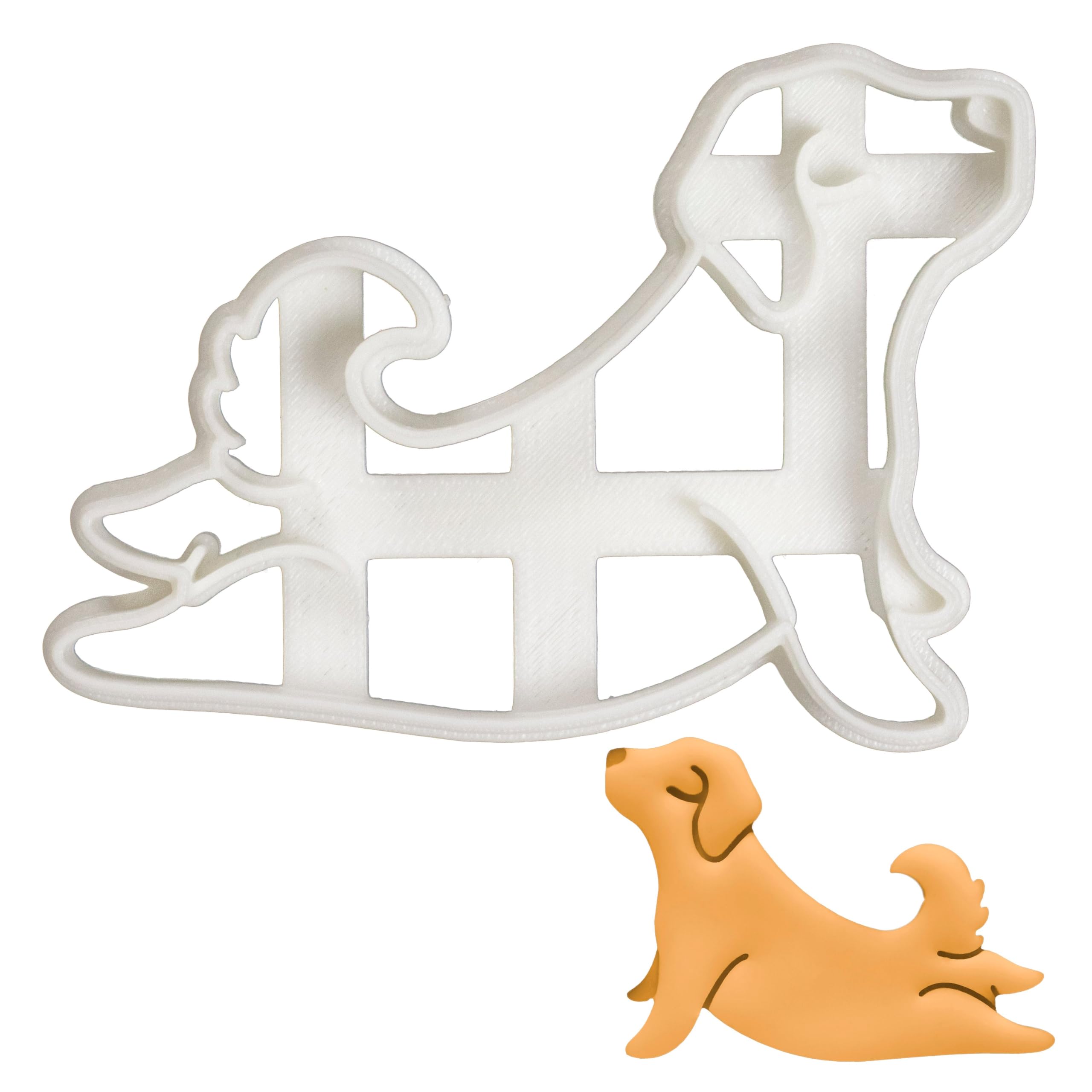 BAKERLOGY Yoga Dog Upward Facing Cookie Cutter - Detailed Biscuit Cutter Design for Baking and Crafts, Ideal on Fondant, Dough, Clay