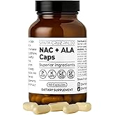 Santa Cruz Paleo, NAC + ALA Caps, NAC Supplement and Antioxidant Complex with Alpha Lipoic Acid and N-Acetyl Cysteine, Cellular Support and Nutrient Balance, Gluten Free, Keto, Paleo, 60 Capsules